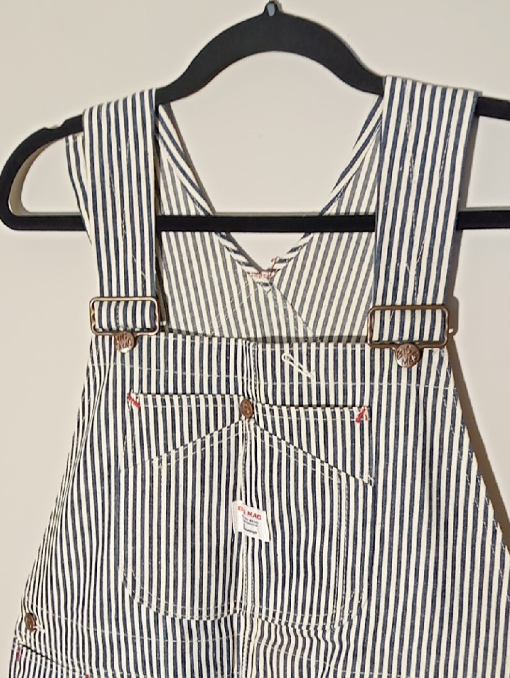 Vintage Big Mac Penneys Blue/Cream Overalls W 19" L 59" - Picture 3 of 16